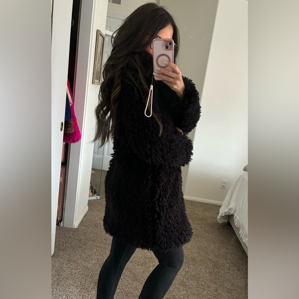 Black furry jacket from target